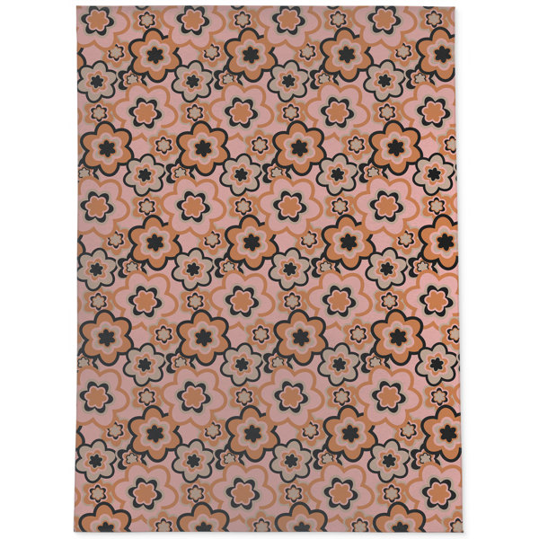 Dakota Fields Chun Power Loom Pink/Orange/Teal Indoor/Outdoor Rug Wayfair